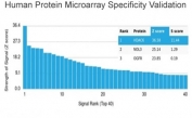 Analysis of HuProt(TM) microarray containing more than 19,000 full-length human proteins using HDAC6 antibody (clone PCRP-HDAC6-1A4). These results demonstrate the foremost specificity of the PCRP-HDAC6-1A4 mAb. Z- and S- score: The Z-score represents the strength of a signal that an antibody (in combination with a fluorescently-tagged anti-IgG secondary Ab) produces when binding to a particular protein on the HuProt(TM) array. Z-scores are described in units of standard deviations (SD's) above the mean value of all signals generated on that array. If the targets on the HuProt(TM) are arranged in descending order of the Z-score, the S-score is the difference (also in units of SD's) between the Z-scores. The S-score therefore represents the relative target specificity of an Ab to its intended target.